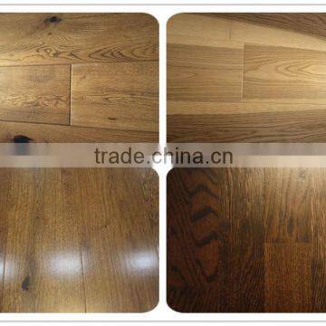 Black Veined Wire Brushed Oak Engineered Wide Plank Flooring photo-6