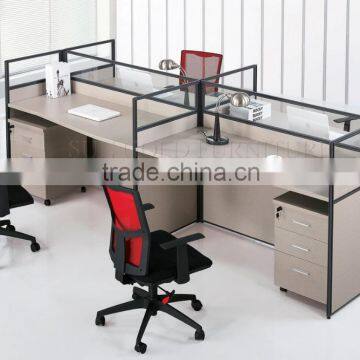 Modern office 4 person computer table workstation design (SZ-WSB366)