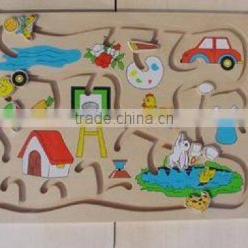 wooden puzzle of children's toys