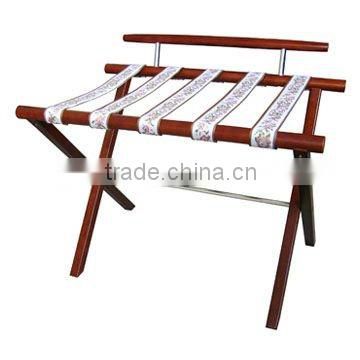 Foldable Wooden Hotel Luggage Rack with Back