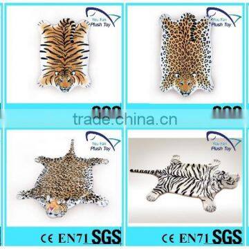 Lifelike Plush White Tiger Fur Carpet photo-3
