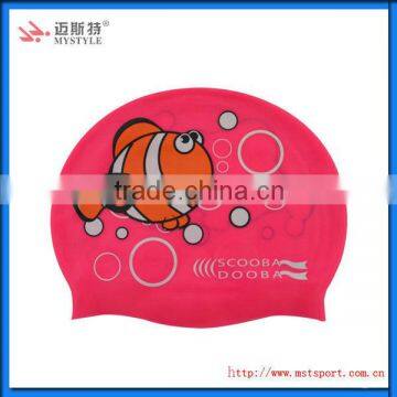 cartoon silicone swimming caps for kids