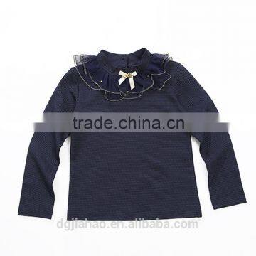 Best-selling winter long sleeve beads thicken top fashion girl t shirt 4-12y