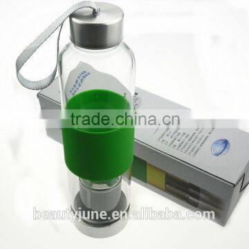 BPA Free portable joyshaker water filter bottle with silicone 500ml water bottle with filter joyshaker