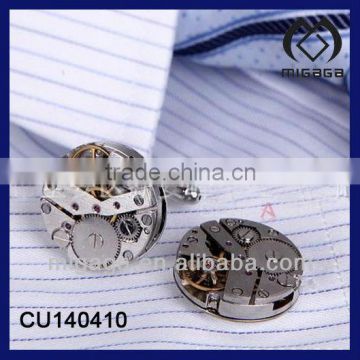 GOOD QUALITY ARTWORK MEN'S STEEL MOVEMENT CUFFLINKS ELEGANT DESIGN HIGH QUALITY MOVEMENT CUFFLINKS