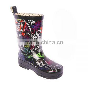 2016 new arrival comfortable cowboy women rubber boots wholesale manufacturer