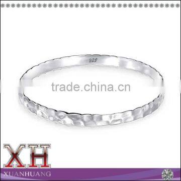 XH Silver Jewelry Hammered Silver Bangle 7 inch