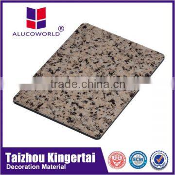 Alucoworld highest fire resistant core PVDF coating grantie aluminum composite panel