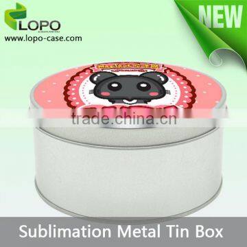 Sublimation Printing Chrismas Gift Box Metal Tin Box in Round shape