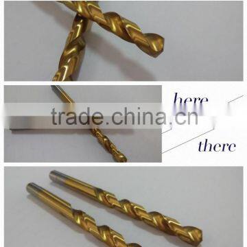 8mm fully ground titanium coated 6542 hss stright shank twist drill bits