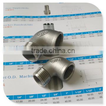 SS Screwed Pipe Fitting 1/2" 90DEG Elbow Male to Female