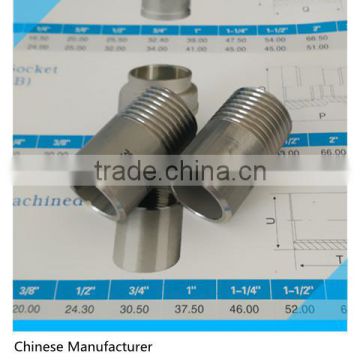 DN15 Stainless Steel Screwed Weld Nipple One End BSP Thread