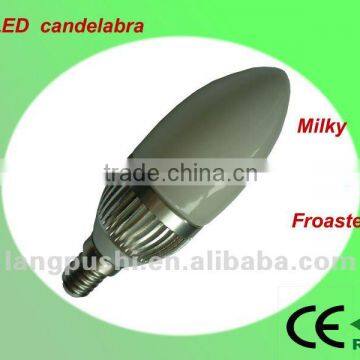 E14 warm white milky round led candelabra bulbs , Dimmable