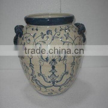 Popular hand paint blue and white flower vases for graves