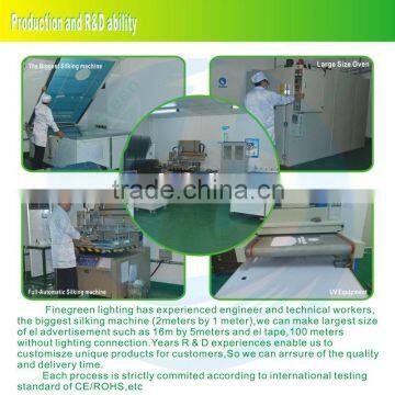 factory price el poster,shenzhen manufactory of el products,fast delivery