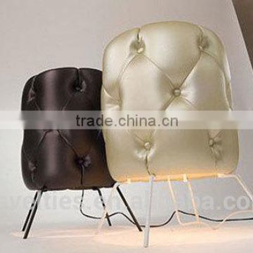 Gold Color Luxury Hotel Decorative Big Leather Table Lamp Modern Design