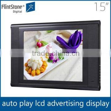 FlintStone full hd auto loop 15 inch lcd display signage