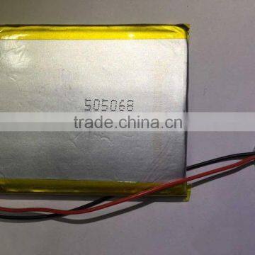 li-polymer battery 505068 3.7V 1800MAH with wire and connectors