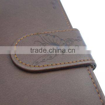 Embossed Logo Dark Brown a4 Leather Diary With Magnetic Closure photo-3