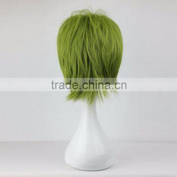 Wholesale Price 13 Inches Green Short Anime Role Kuroko no Basuke Midorima Shintaro Cosplay Wig photo-4