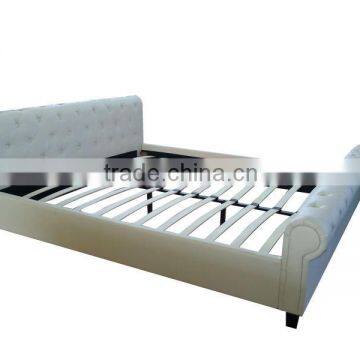 pu leather button bed