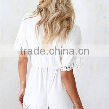 Chic Cream Lily Playsuit Custom Printing One Piece Jumpsuit Sex Jumpsuit photo-3