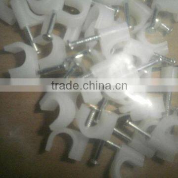 supply nail wire clips/plastic cable clips/nail cable clamps 28mm