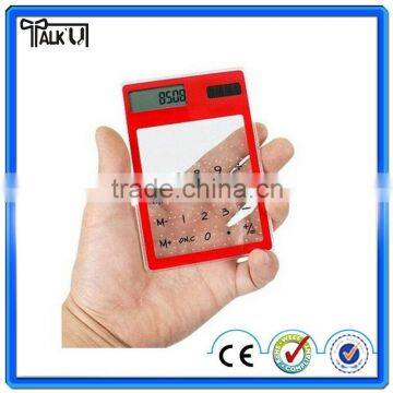 High quality electronic pocket digital transparent solar calculator, wholesale square mini solar calculator