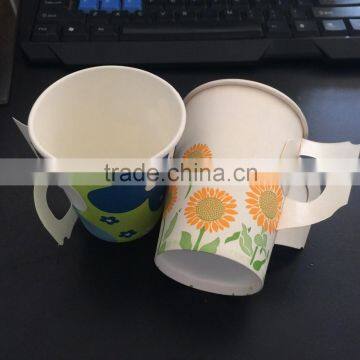 single wall printed paper tea cup with handle manufacturer