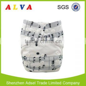 Alva New Pattern Stave music sheet Design Eco-friendly Cloth Diaper Wholesale