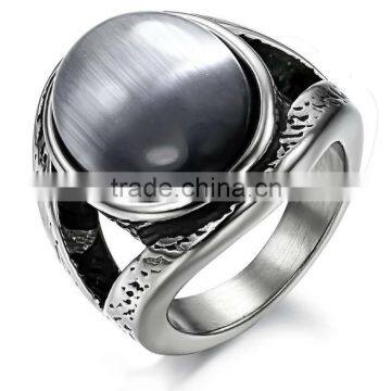 316l Titanium Men's Ring Jewelry Agate Finger Rings photo-2