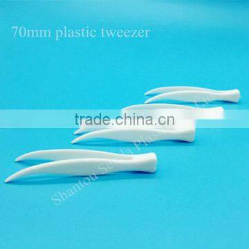 Plastic tweezers,PP medical tweezers,curved tip plastic tweezers