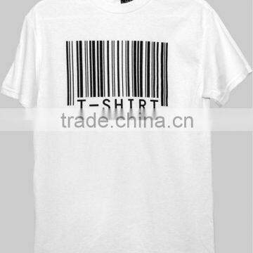 100% cotton bar code printed t-shirt