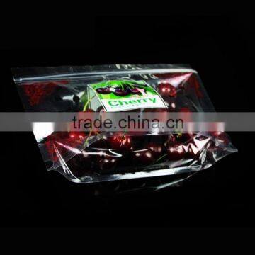 transparent plastic reseable opp/cpp bottom gusset freshness protection package storage bag with zipper for grape,