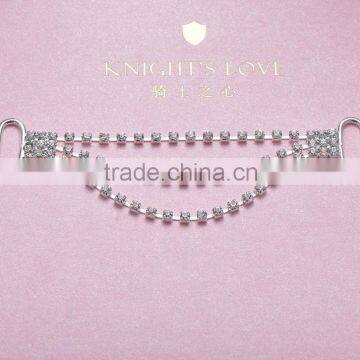 (M0801) 98mmx35mm crystal chain for napkin use,silver plating,buckle size:15mm