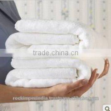 WHITE TERRY CLOTH COTTON HOTEL TOWELS