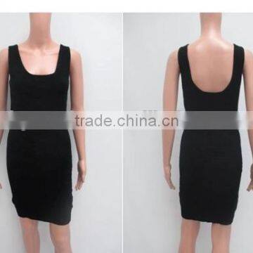 Lady's sleeveless ribbed knit dress