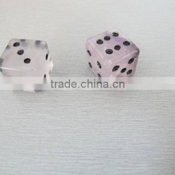 natural semi precious stone dice-natural rock crystal and rose quartz stone carving dice fancy customized dice carving