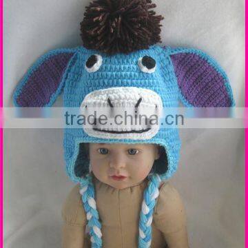 Wholesale cute handmade crochet donkey hat for baby boys