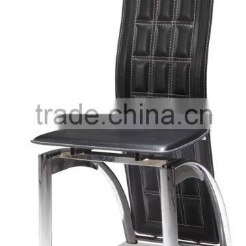 Z608-1 home furniture pvc leather chrome legs modern high back dine chairs