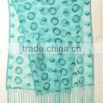 Wholesale Fashion OEM Manufacture Colorful Polyester Scarf With Tassel