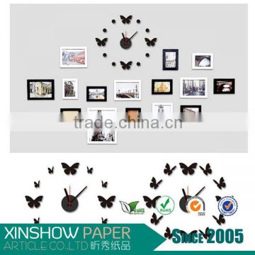 Low price Butterfly acrylic clock wall sticker for home decoration