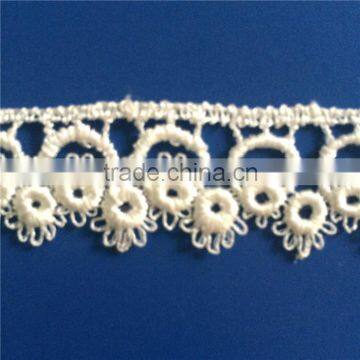 Vintage embroidered white chiffon lace fabric