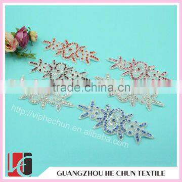 HC-2071 China Wholesale Crystal Bead Appliques ,Beaded Applique Wholesale Bridal Rhinestone Appliques for Wedding Dresses