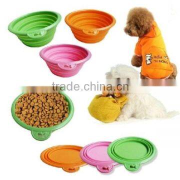 Non-toxic silicone colorful folding pet bowl
