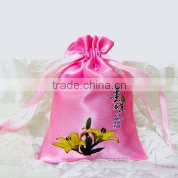 New style silk drawstring dried lavender sachet for supermarket promotion