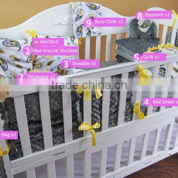 Europe Fashion High Quality Personalized Super Soft Minky Baby Crib Bedding Sets                        
                                                Quality Choice