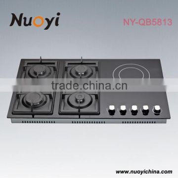 Built in tempered glass 5 burner gas cooktop