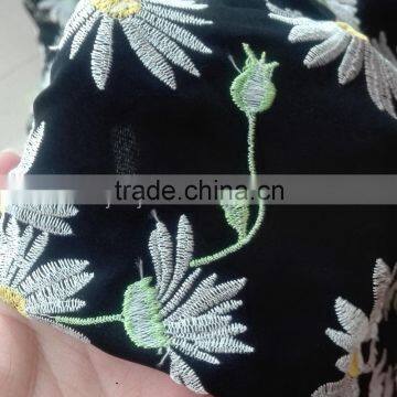 Embroidery Nida/Nada Korean Black abaya fabric Muslim lady