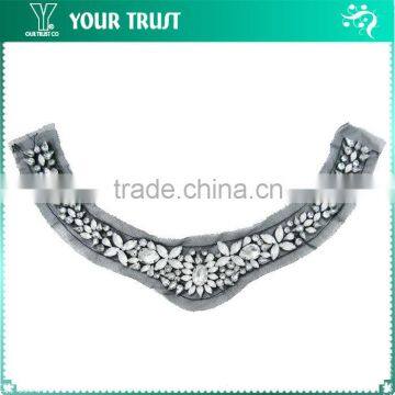 Crystal Acrylic Stone Beaded Neckline Garment Accessories